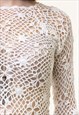 VINTAGE CROCHETED TOP WHITE MESH SUMMER TOP 5492