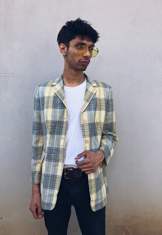 VINTAGE PASTEL PLAID BLAZER