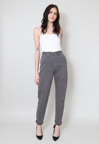 KATHERINE HAMNET VINTAGE LADIES 90'S GREY HIGH RISE JEANS