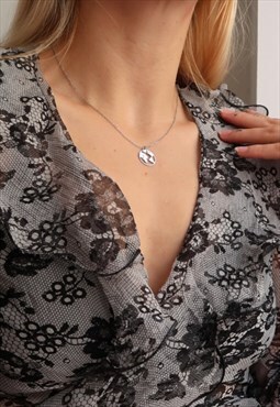 Silver world necklace