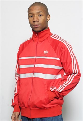 VINTAGE ADIDAS LOGO WINDBREAKER JACKET RED