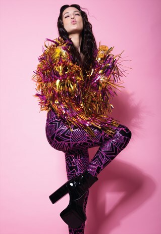 PINK AND GOLD FESTIVAL TINSEL JACKET
