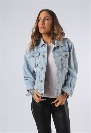 VINTAGE DENIM JACKET PAUSER UK 8 XS (JOAM)