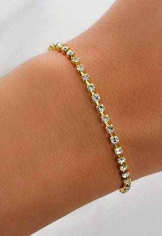 VERITY GOLD DIAMANTE BRACELET RHINESTONES JEWELRY PARTY