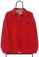 Vintage Best Company Red Quarter Zip Sweatshirt Mens