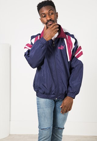 VINTAGE 80S USA PUMA SHELL SPORT JACKET / S1329