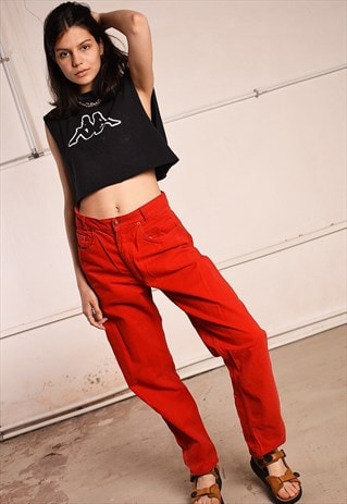 90'S RETRO HIGHWAISTED FESTIVAL DENIM-LIKE JEANS