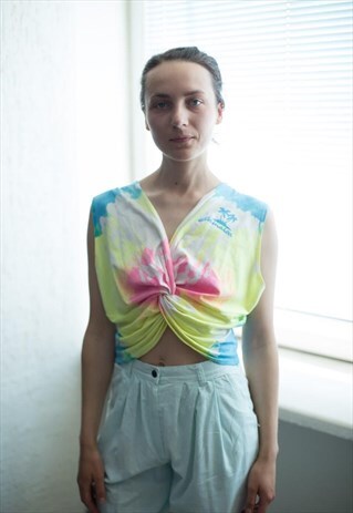 VINTAGE 90'S MULTI COLOUR TIE DYE CROP TOP