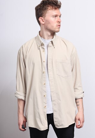 VINTAGE CORDUROY CORD SHIRT BEIGE