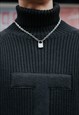 SILVER PLATED CHUNKY PADLOCK PENDANT NECKLACE
