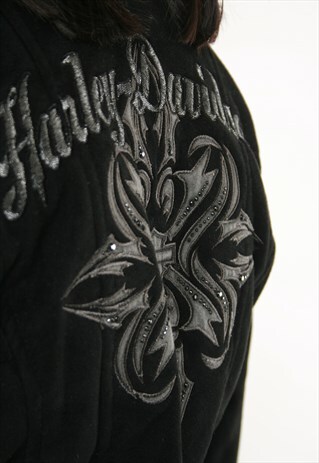 90S VINTAGE HARLEY DAVIDSON SUEDE AUTUMN CROP JACKET 724
