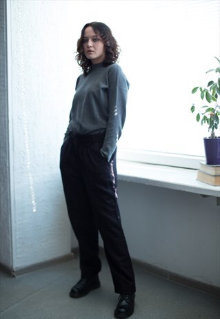 VINTAGE 80'S BLACK WOOL TROUSERS