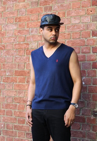 VINTAGE RALPH LAUREN NAVY VEST