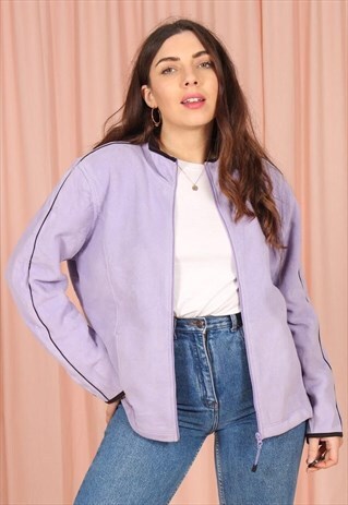 VINTAGE 90S FLEECE JACKET IN LILAC