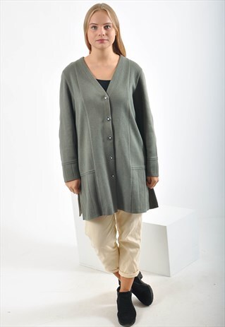 VINTAGE OVERSIZE CARDIGAN IN GREEN
