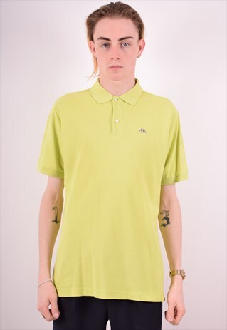 KAPPA MENS VINTAGE POLO SHIRT MEDIUM GREEN 90S