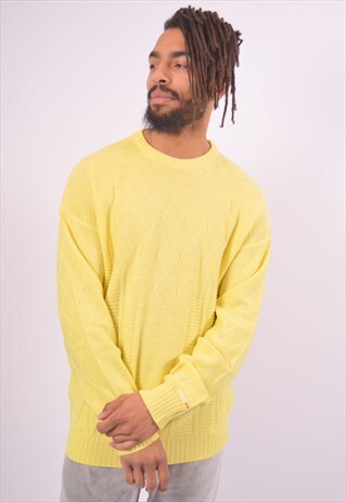 VINTAGE ELLESSE JUMPER SWEATER YELLOW