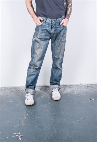 VINTAGE BLUE LEVI'S 506 ROPPED JEANS
