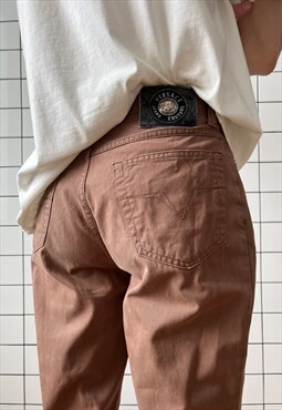 Vintage VERSACE Pants 90s Brown 