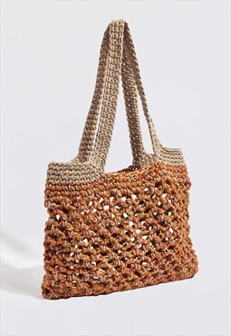 Mexico City Oversized beach tote terracotta and beige