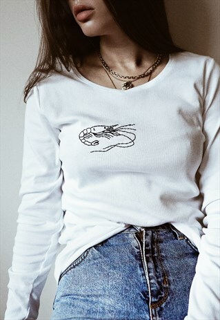 HAND EMBROIDERED LONG SLEEVE TEE