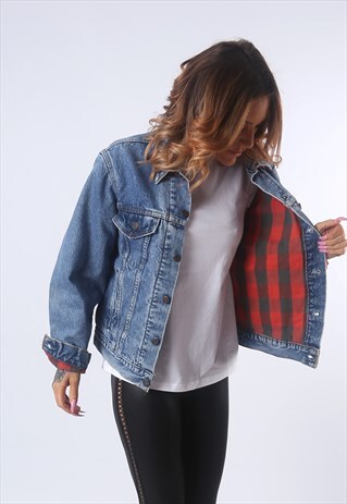 LEVIS DENIM JACKET LINED OVERSIZED FITTED UK 12 (53D)