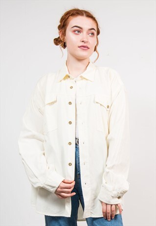 VINTAGE 90'S CREAM CORD SHIRT