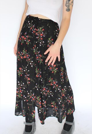 FLORAL LONG PRAIRIE GRUNGE SKIRT