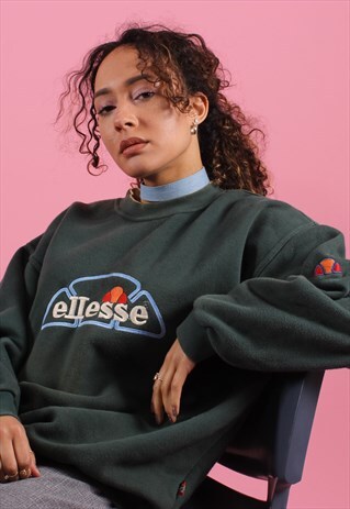 GREEN ELLESSE EMBROIDERED SWEATSHIRT