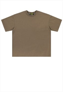  Denim t-shirt solid color jean tee grunge top vintage brown