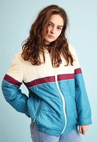 70'S RETRO ATHLEISURE SPORTS PUFFER JACKET