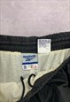 REEBOK TRACK PANTS ELASTICATED WAIST ANKLE ZIP JOGGERS