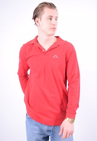 VINTAGE KAPPA POLO SHIRT LONG SLEEVE RED
