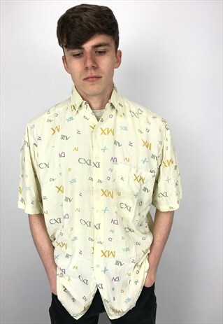 90S VINTAGE JEAN LEGALLI PATTERNED FESTIVAL SHIRT