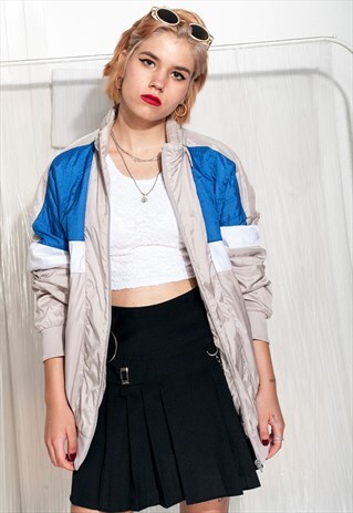 VINTAGE ADIDAS SHELL JACKET 90S BEIGE WINDBREAKER