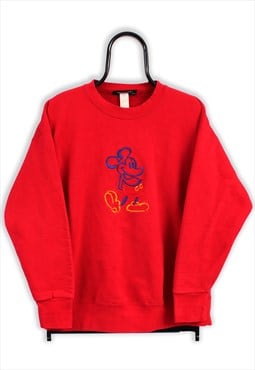 Disney Vintage Red Mickey Mouse Sweatshirt Mens