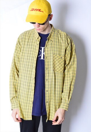 VINTAGE 90S YELLOW CHECK LONG SLEEVE SHIRT