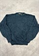 VINTAGE KNITTED JUMPER ABSTRACT 3D PATTERNED KNIT SWEATER