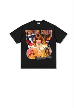 Black Taylor Swift Graphic Cotton Fans T shirt tee