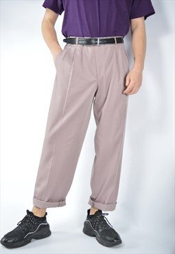 Vintage pink classic 80's straight suit trousers 