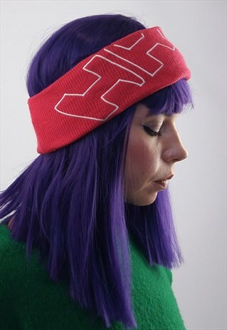 VINTAGE HELLY HANSEN WINTER KNIT SKI HEADBAND PINK