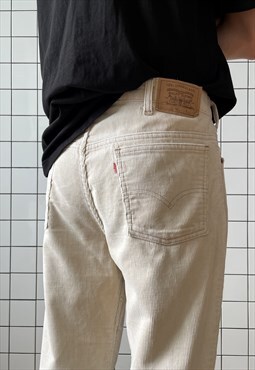 Vintage LEVIS Corduroy Pants Work 80s Beige 