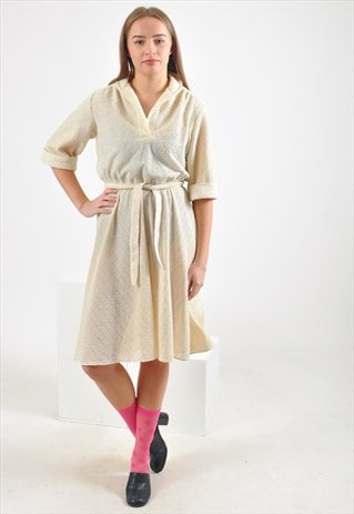 Vintage midi dress in beige