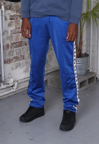 VINTAGE KAPPA TAPE LOGO TRACK PANTS BLUE