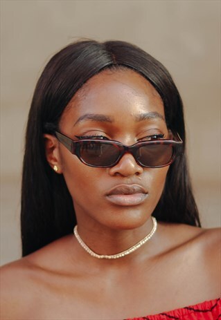 COCOA BROWN VINTAGE SUNGLASSES RETRO DEADSTOCK