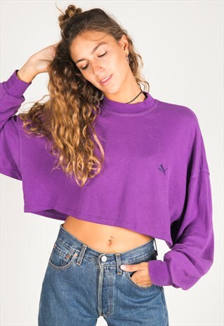 VINTAGE 90S USA CROP SWEATSHIRT/ R393