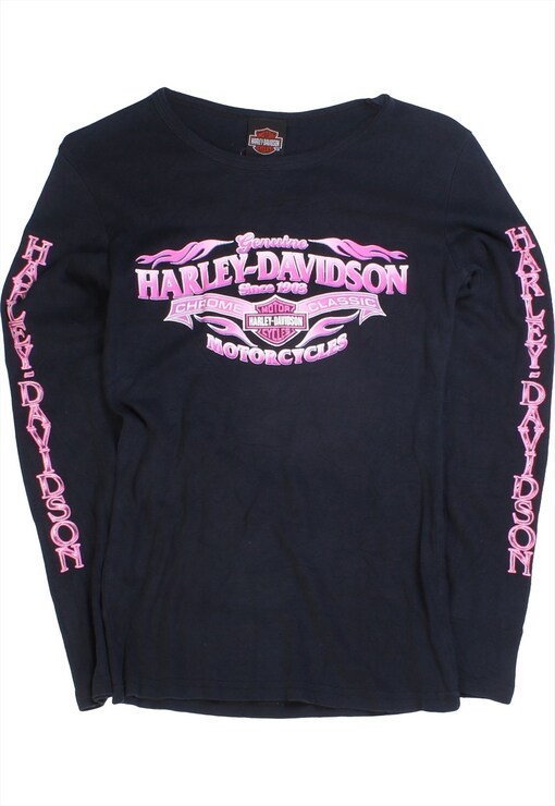 black and pink harley davidson shirt