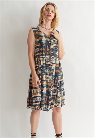 VINTAGE 70S BOHO MINI HIPPIE DRESS
