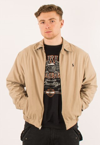 VINTAGE BEIGE POLO RALPH LAUREN HARRINGTON JACKET