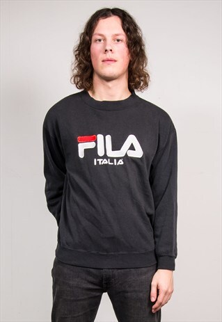 VINTAGE 90'S FILA ITALIA BLACK SWEATER JUMPER